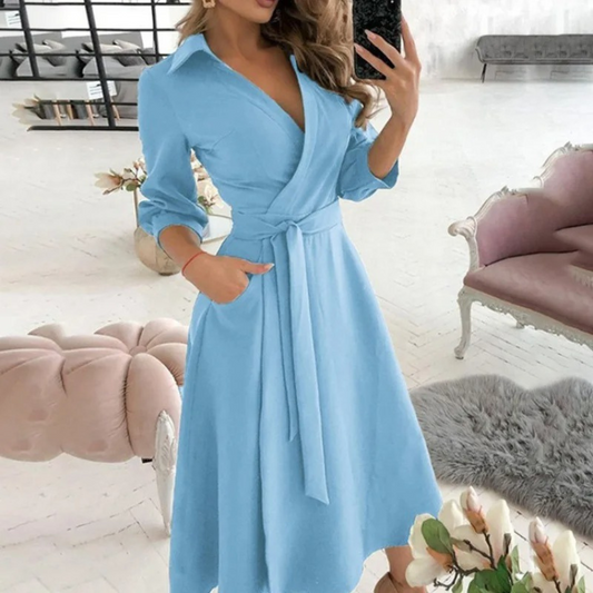 Noëlle | Blusenkleid Damen Mit Verspieltem Druck Und Elegantem Revers 2