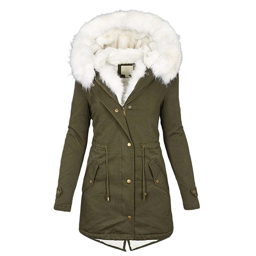 WW Elegante Winterjacke mit Kapuze und Knopfdetail Hause Lune