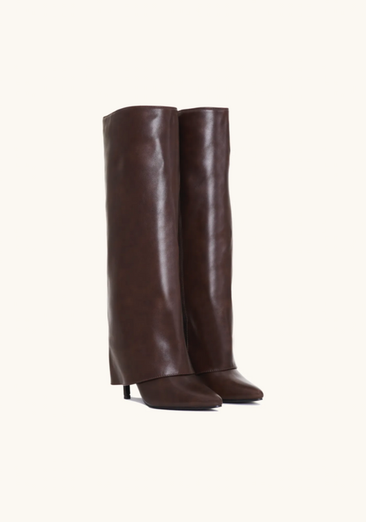 Hanna | Vegane Kniehohe Damenstiefel Schwarz Mit 9 cm Absatz 0