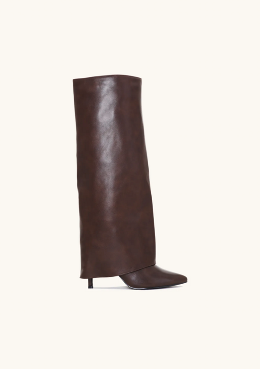 Hanna | Vegane Kniehohe Damenstiefel Schwarz Mit 9 cm Absatz 1