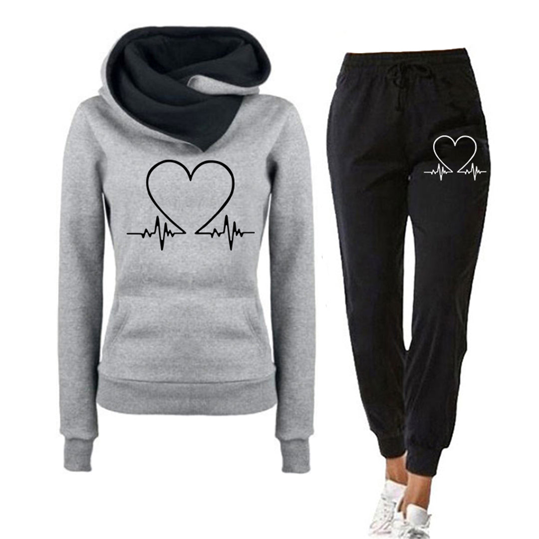Heartbeat Damen Jogginganzug – Bequeme Baumwolle, Trendy Freizeitlook 2