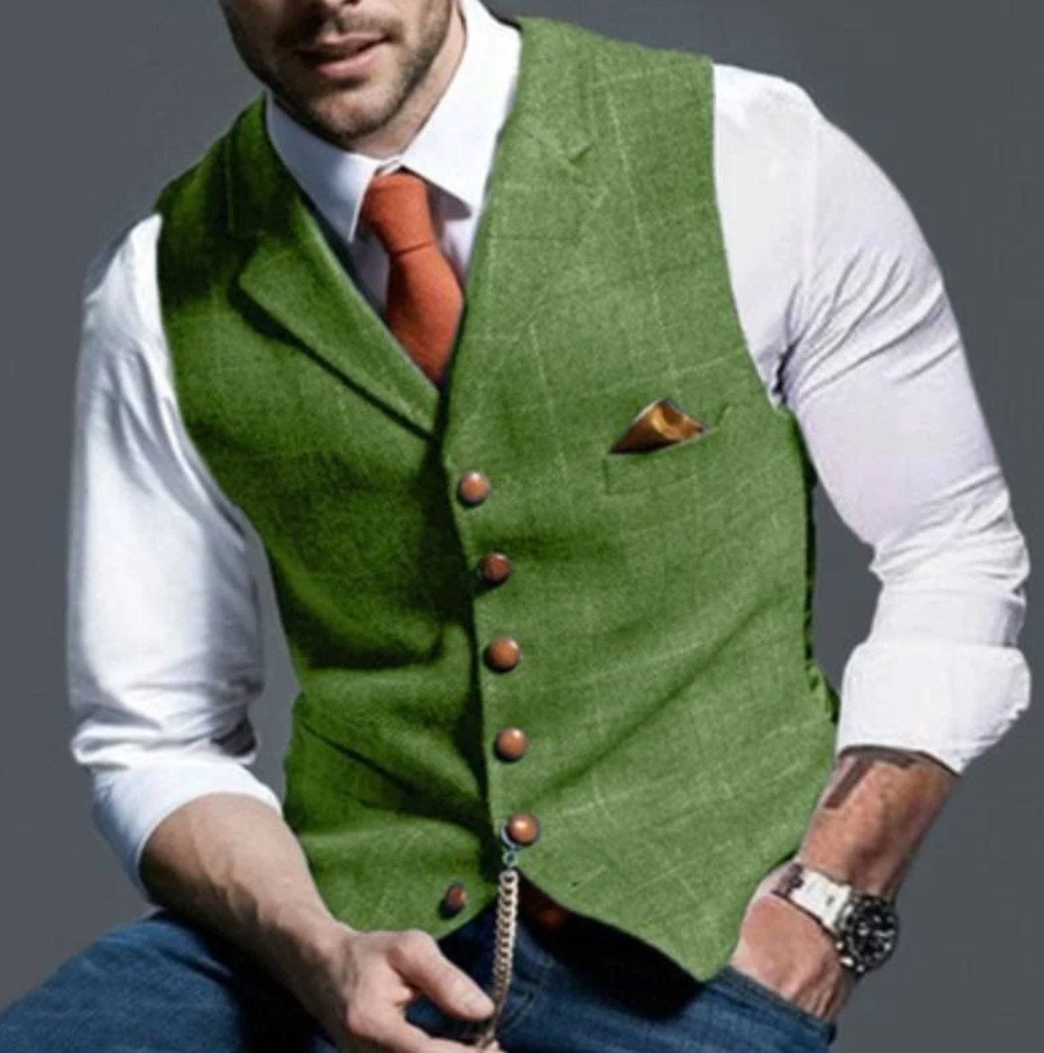 Herren Gilet | Elegantes V-Hals Design, Verstellbare Rückenriemen, Vielseitig Für Formelle Und Legere Anlässe 2