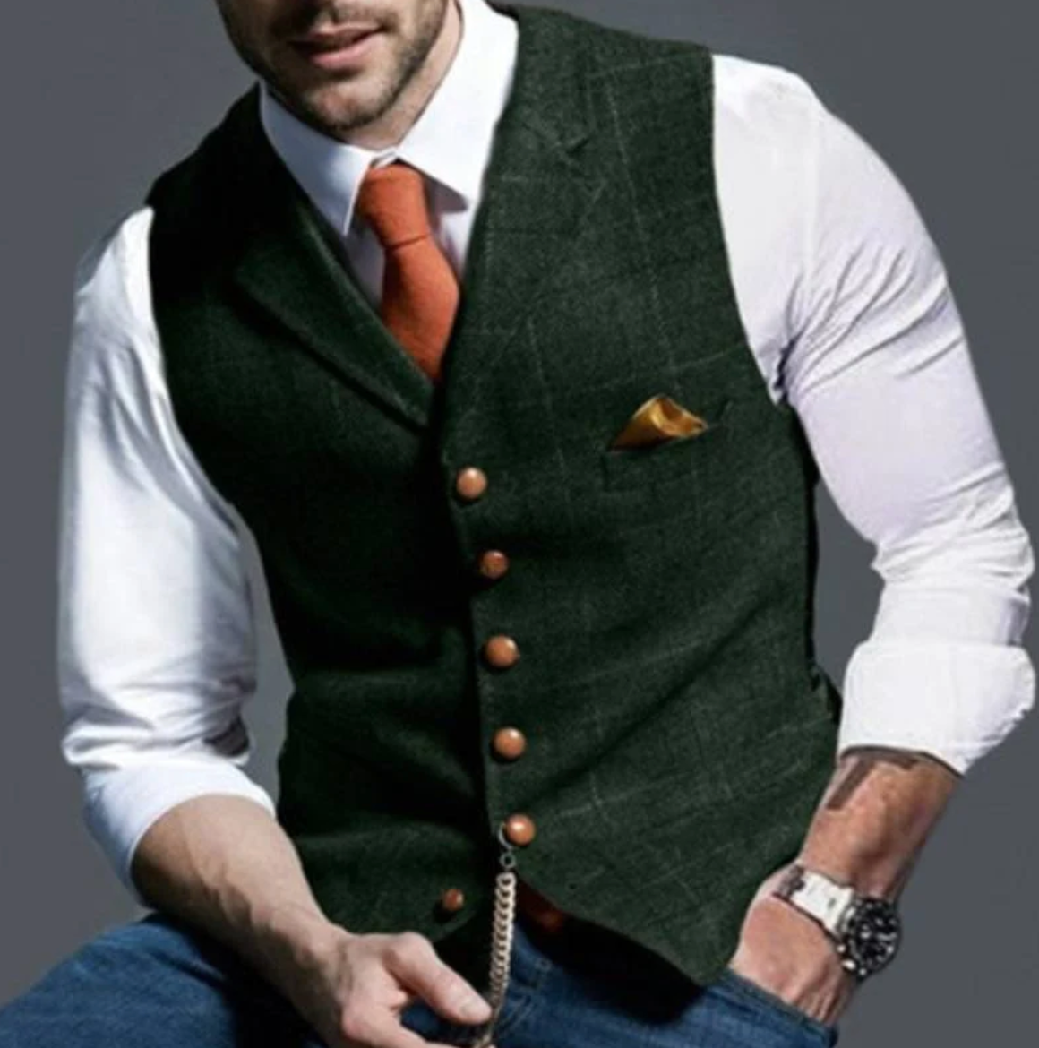 Herren Gilet | Elegantes V-Hals Design, Verstellbare Rückenriemen, Vielseitig Für Formelle Und Legere Anlässe 5