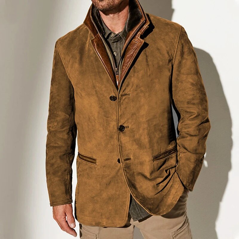 Herren Winter Lederjacke – Premium Wildleder, Klassisch 2