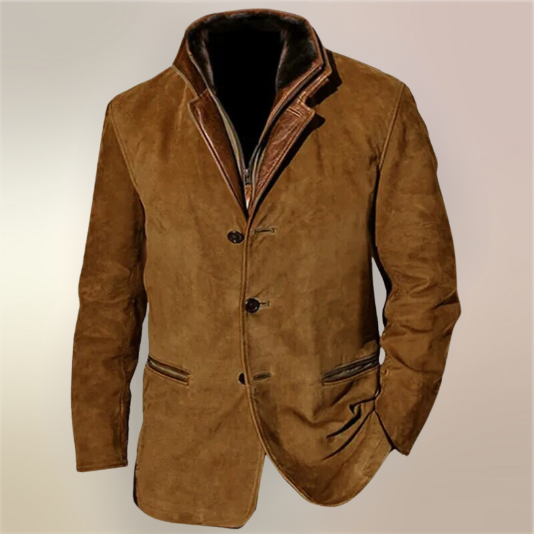 Herren Winter Lederjacke – Premium Wildleder, Klassisch 3
