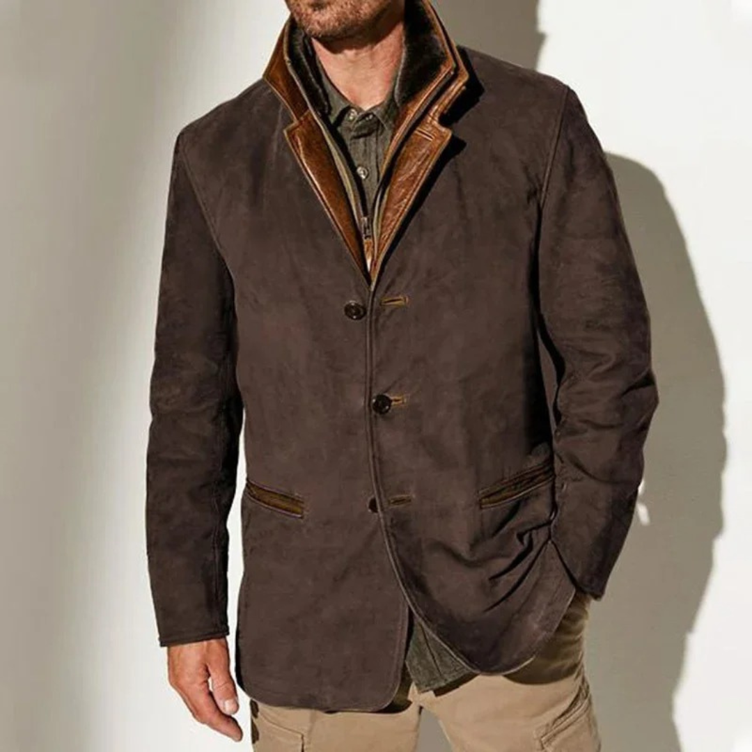 Herren Winter Lederjacke – Premium Wildleder, Klassisch 4