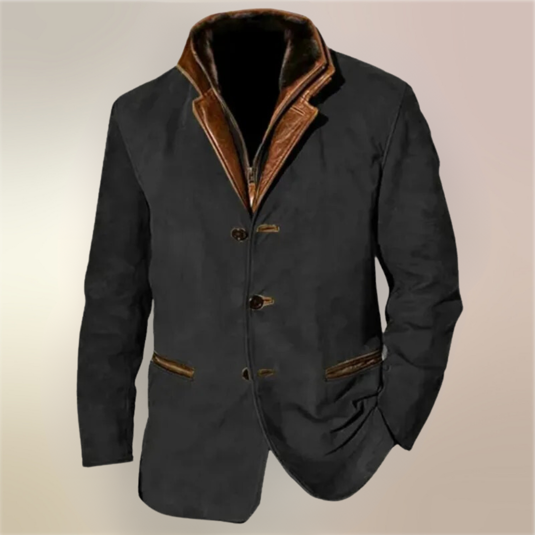 Herren Winter Lederjacke – Premium Wildleder, Klassisch 8
