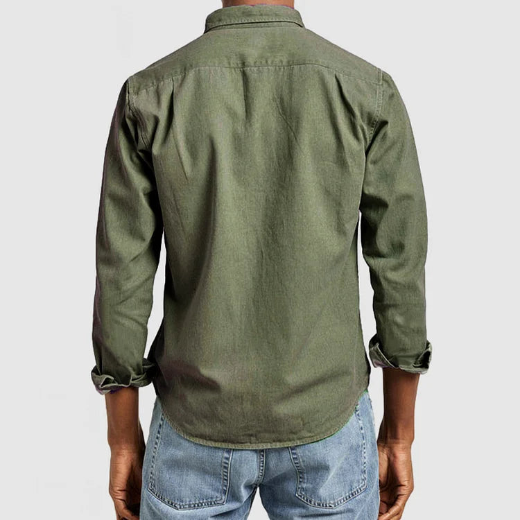 Herren | Casual Baumwoll Herrenhemd Langarm für Sommer und Alltag 3