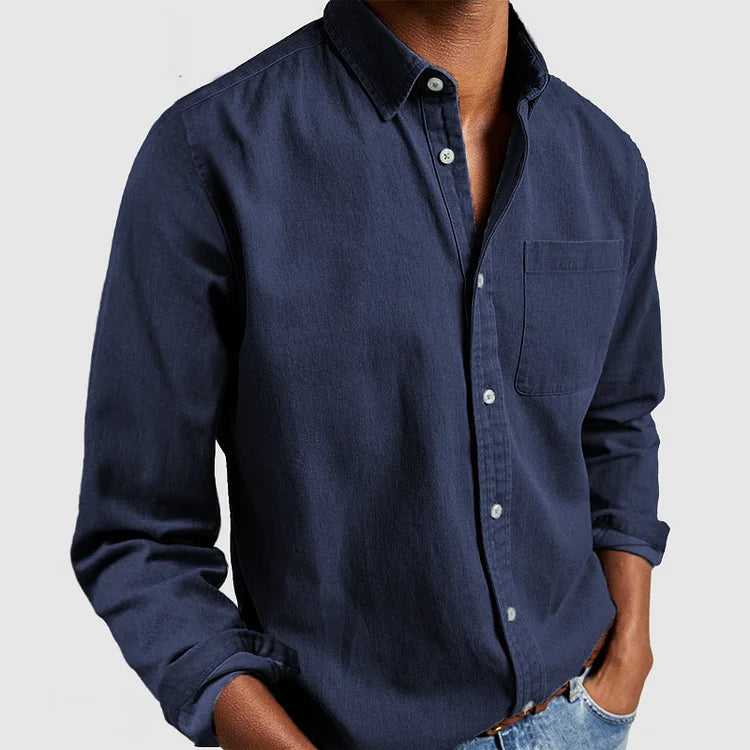 Herren | Casual Baumwoll Herrenhemd Langarm für Sommer und Alltag 4