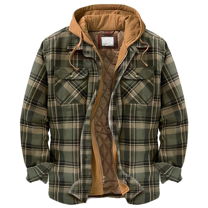 Herrenjacke Riche – Kapuzenjacke mit Karomuster, Warm gefüttert 0
