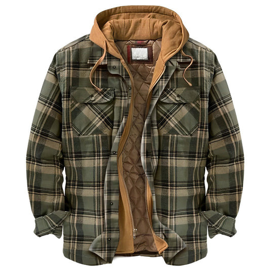 Herrenjacke Riche – Kapuzenjacke mit Karomuster, Warm gefüttert 0