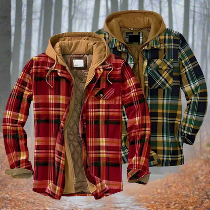 Herrenjacke Riche – Kapuzenjacke mit Karomuster, Warm gefüttert 2