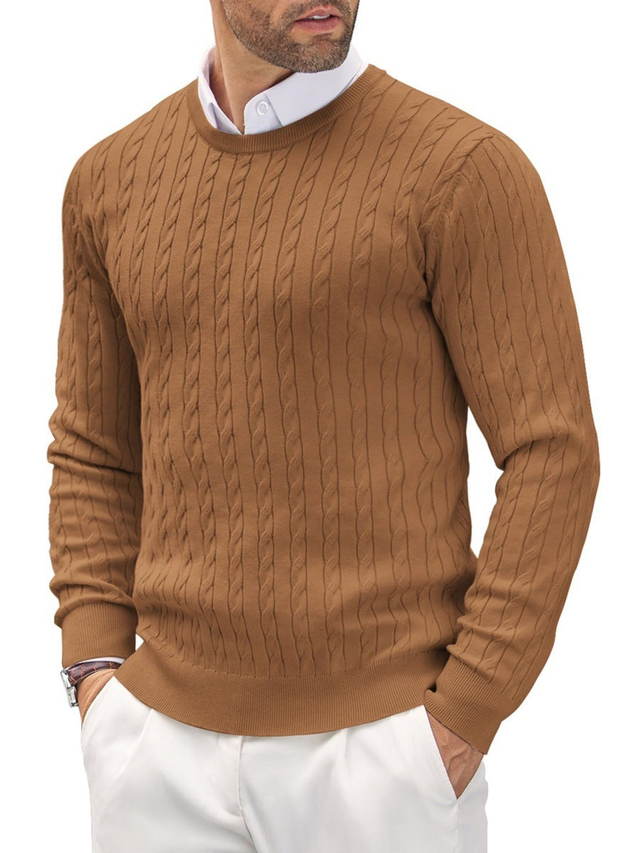 Herren Slim Fit Feinstrick-Pullover mit Rundhalsausschnitt Hause Lune
