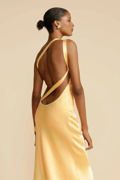 Indira | Ein-Schulter Satin Abendkleid 3