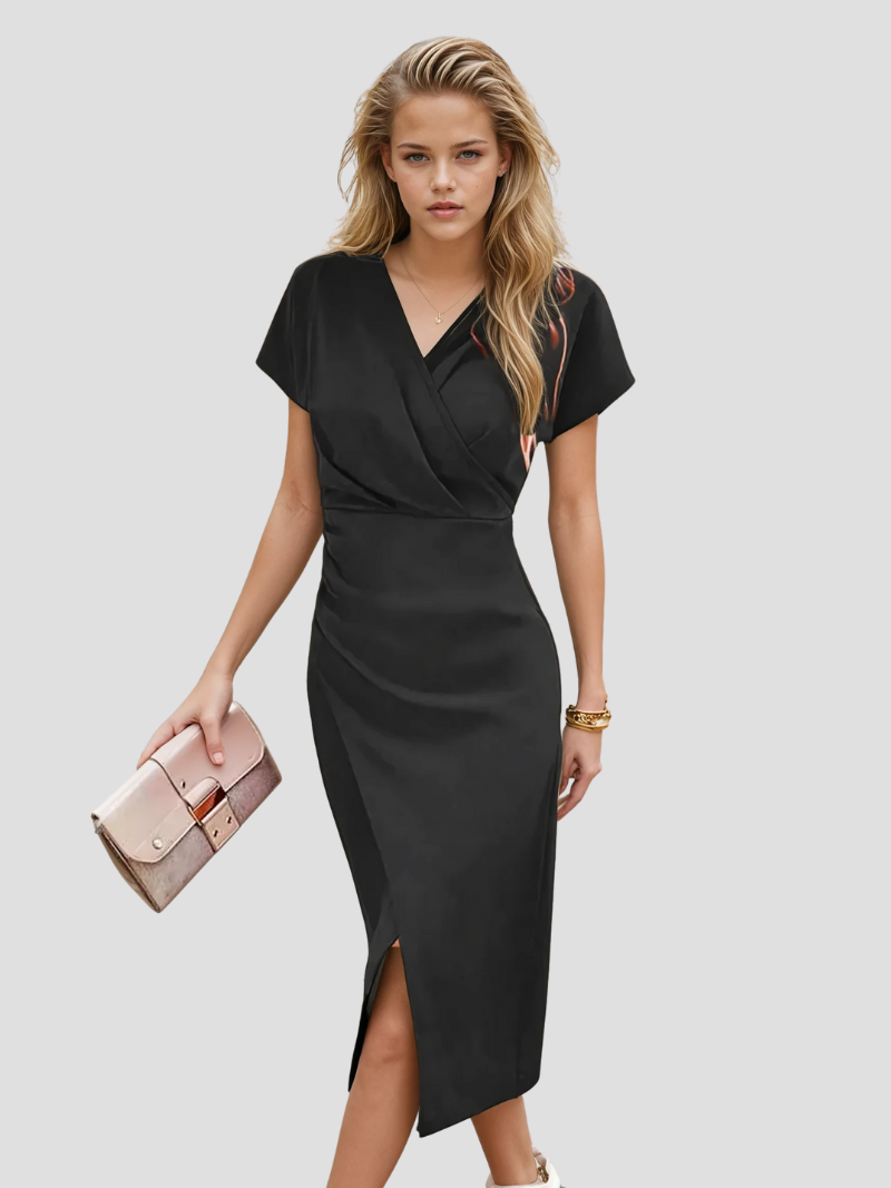 Isabelle | Elegantes Wickelkleid Damen Midi für Sommer und Festliche Anlässe 4