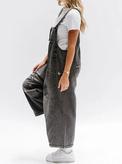 JANNIKE Damen Latzhose – Lockere Passform, 85% Baumwolle, Vintage-Jeans-Latzhose 8