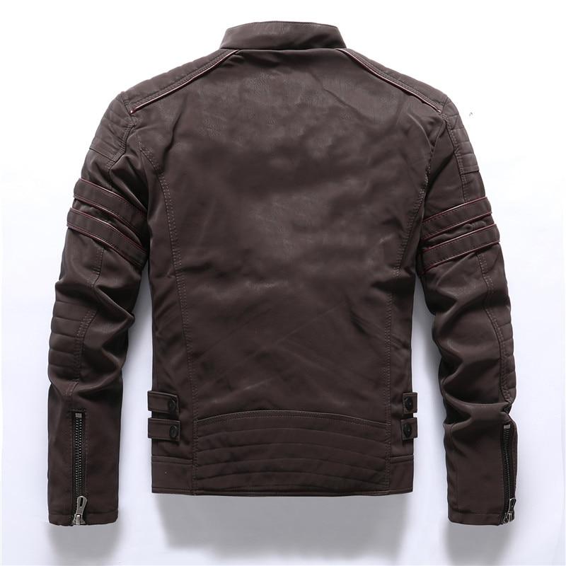 Jakob | Hochwertige Motorradjacke Herren aus PU-Leder mit Stehkragen für Herbst und Winter 1
