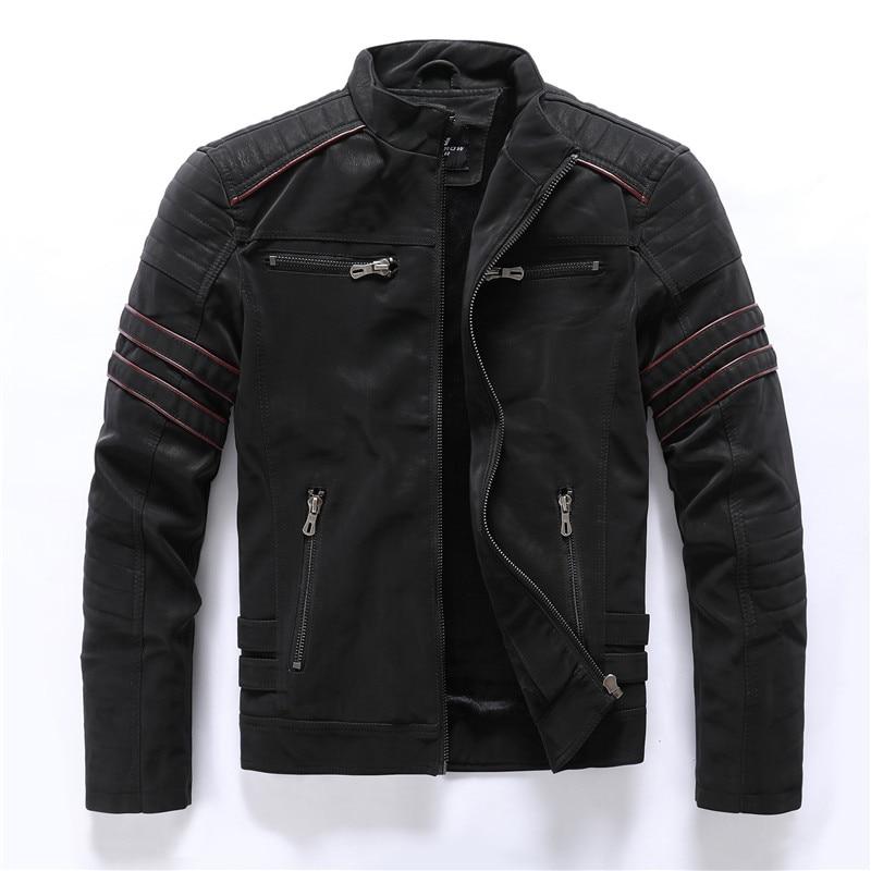 Jakob | Hochwertige Motorradjacke Herren aus PU-Leder mit Stehkragen für Herbst und Winter 2