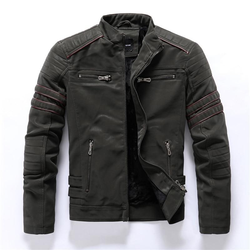 Jakob | Hochwertige Motorradjacke Herren aus PU-Leder mit Stehkragen für Herbst und Winter 3