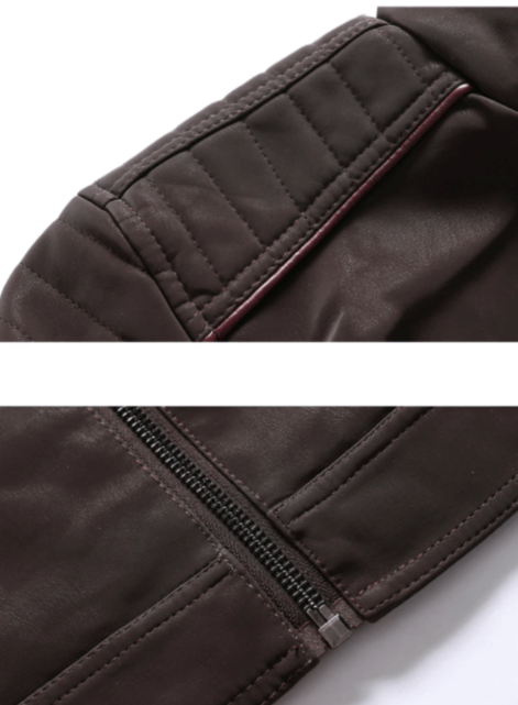 Jakob | Hochwertige Motorradjacke Herren aus PU-Leder mit Stehkragen für Herbst und Winter 5