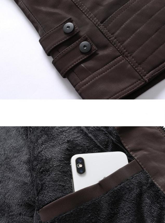 Jakob | Hochwertige Motorradjacke Herren aus PU-Leder mit Stehkragen für Herbst und Winter 6