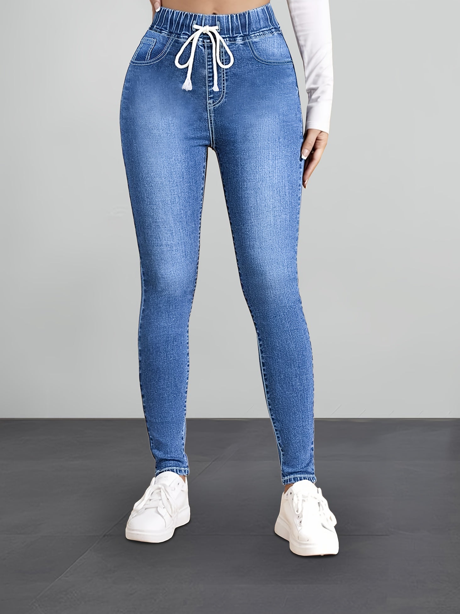 Jegging mit elastischer Taille – Denim-Look und optimaler Tragekomfort 0