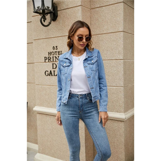 Jolanda Damen Jeansjacke – Kurz, Mit Knopfdetails 1