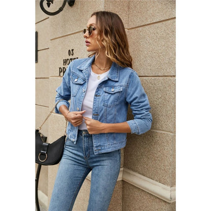 Jolanda Damen Jeansjacke – Kurz, Mit Knopfdetails 3