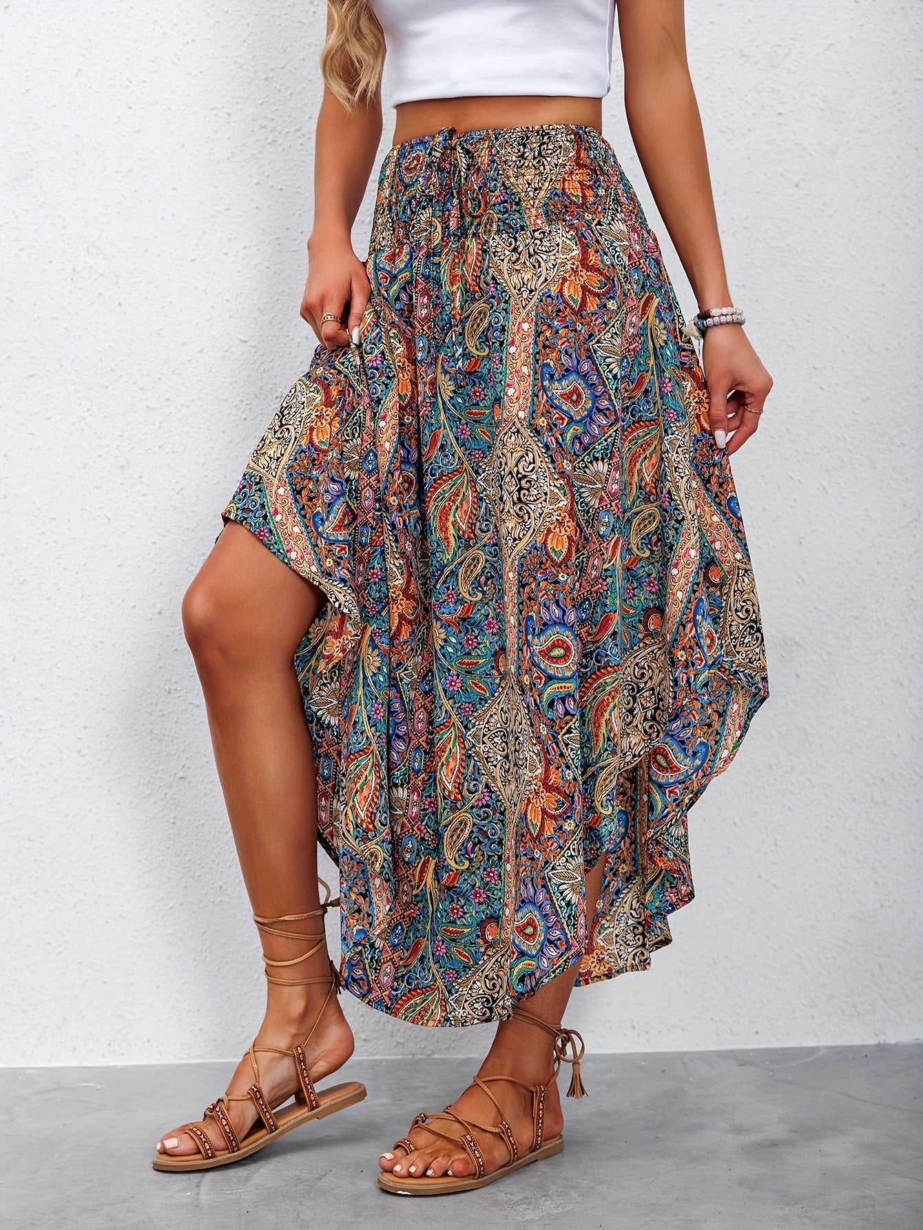 Jolie | Hochtaillierter Rock mit Print 1