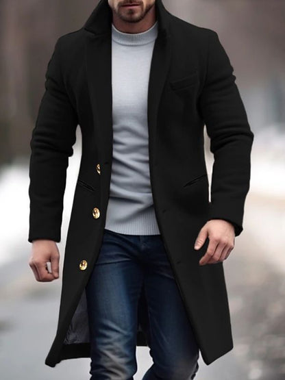 Joop Herren Mantel Schwarz – Klassischer Lange Wintermantel, Hochwertige Materialien 3