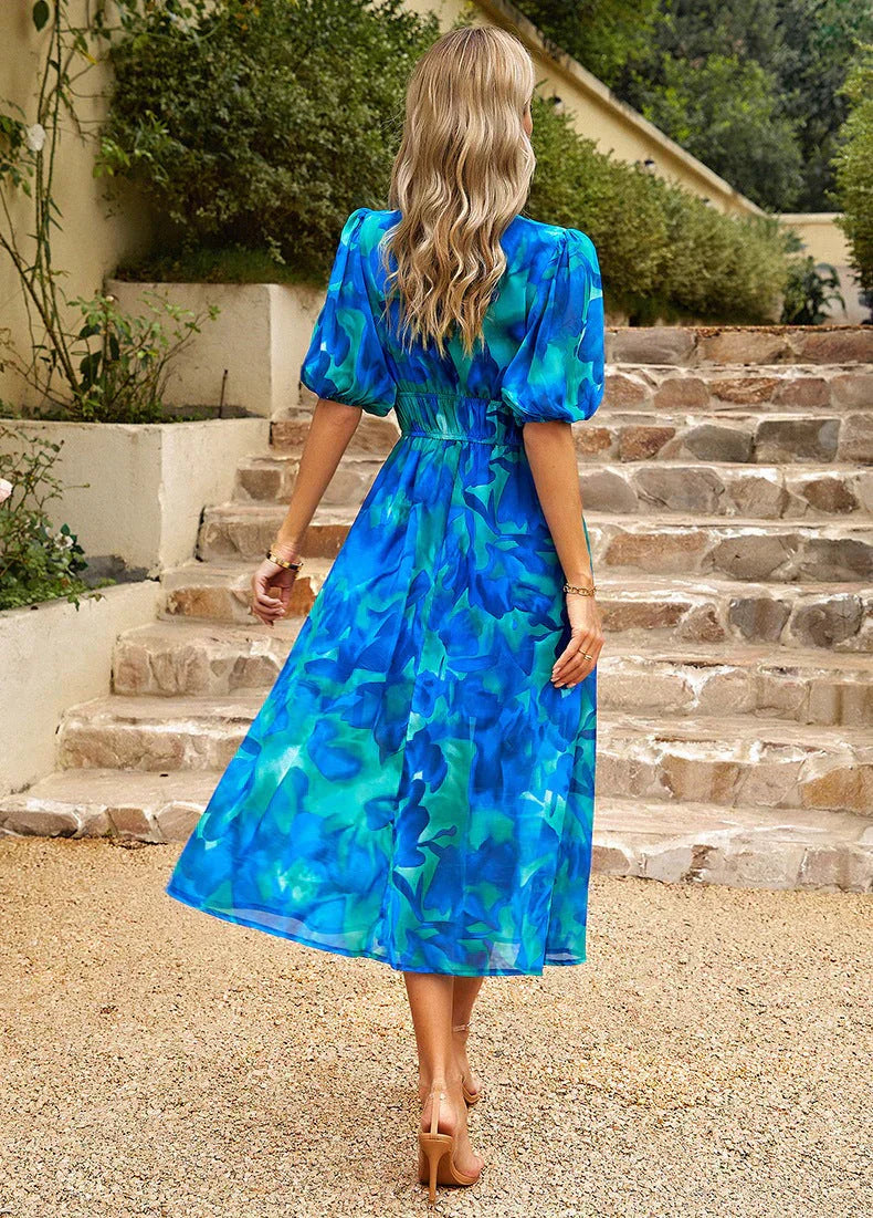 Josephine | Festliches Damenkleid Mit Blumenprint Und V-Hals Für Hochzeitsgast 2
