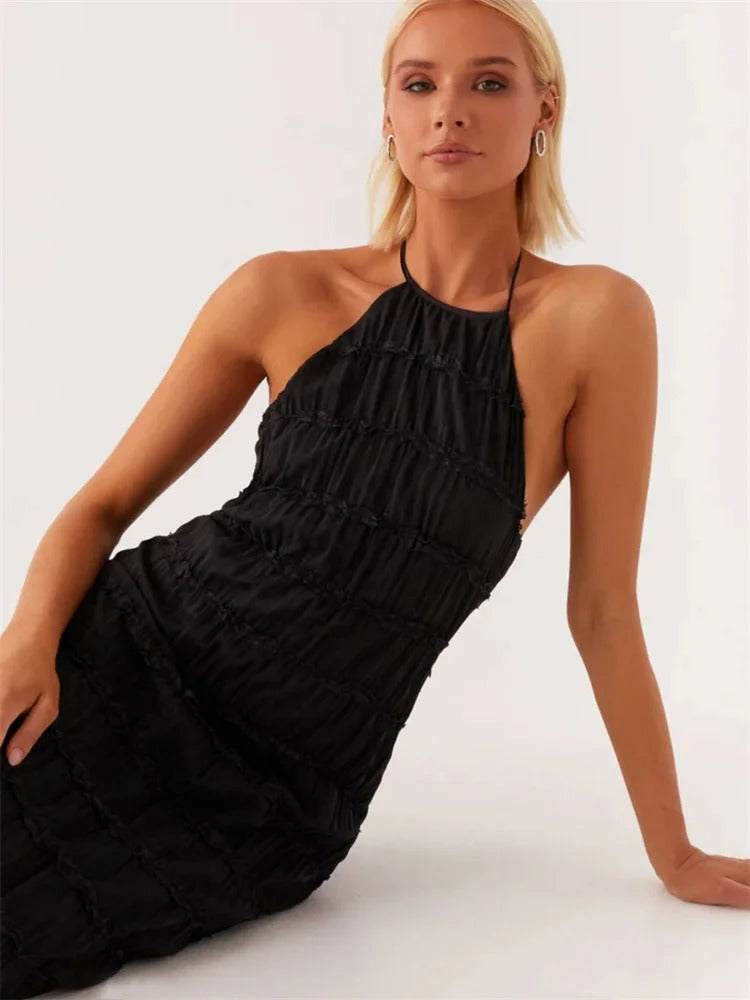 Jovanka Maxikleid Damen – Elegantes Halterneck, Fließend und Leicht, Ideal für Hochzeitsgast 2