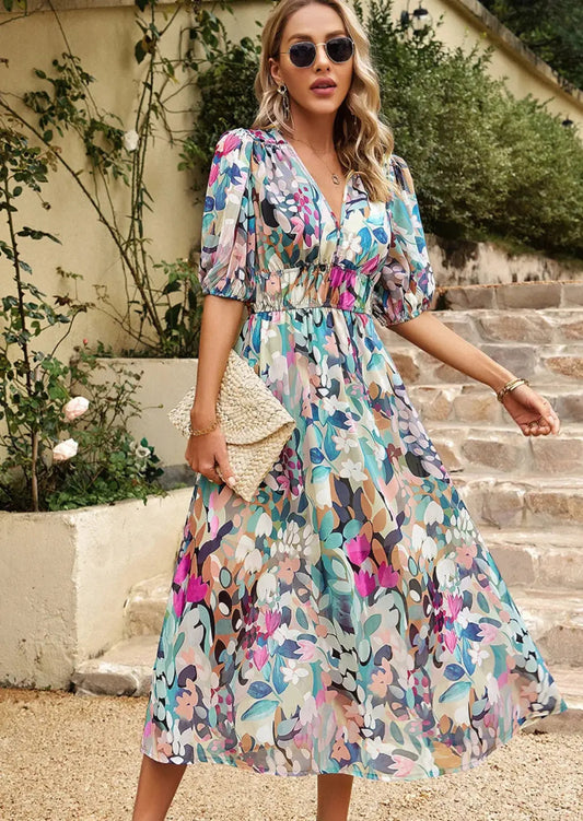 Julie | Luxus Maxi-Jurk Mit Blumenmuster Für Elegante Anlässe 1