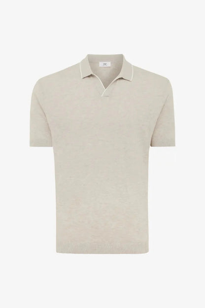 Arjen | Freizeitpolo Für Männer Im Modernen Design, Beige, Baumwolle-Leinen-Mix 4