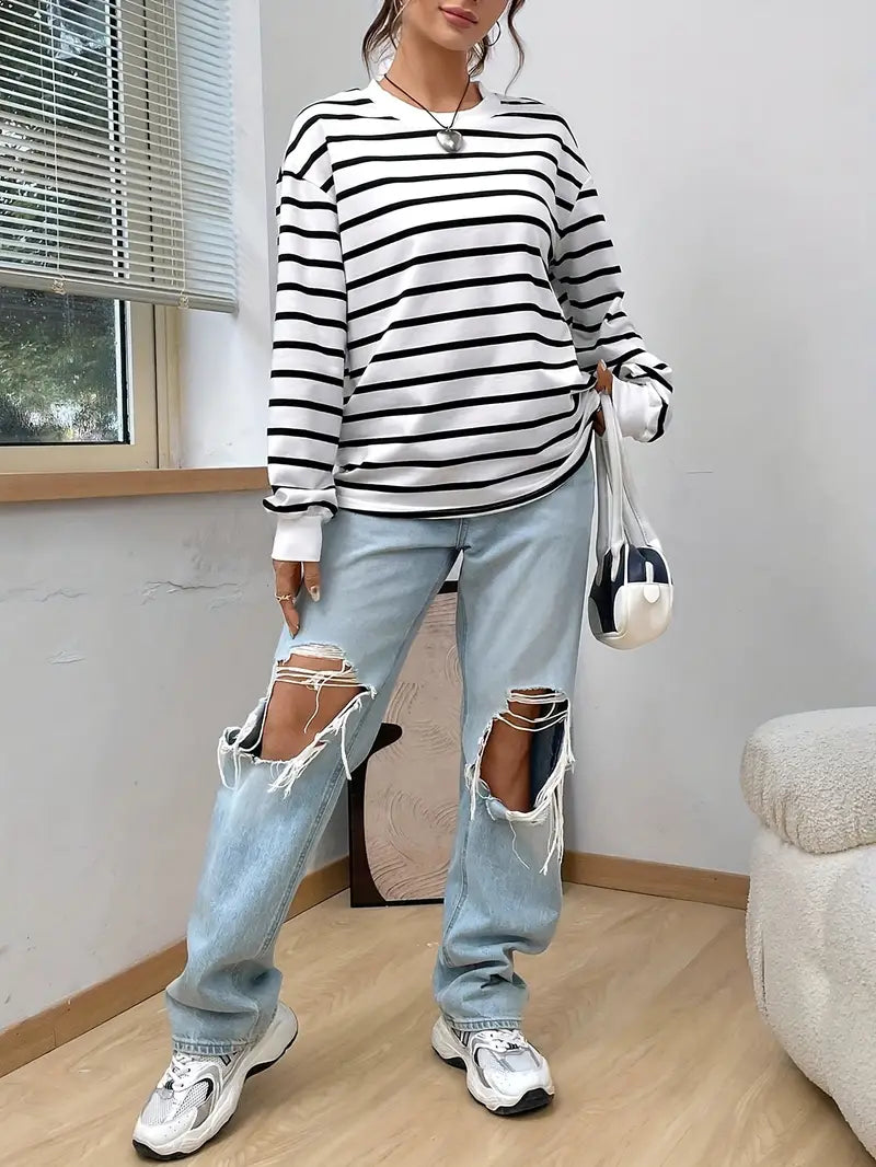 Kaatje Gestreiftes Sweatshirt für Damen – Zeitloses Design, Bequem 2