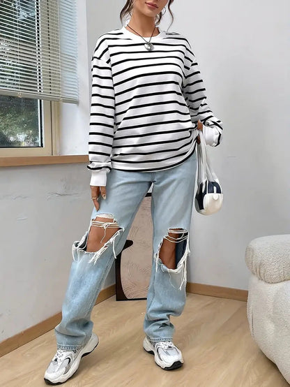 Kaatje Gestreiftes Sweatshirt für Damen – Zeitloses Design, Bequem 2