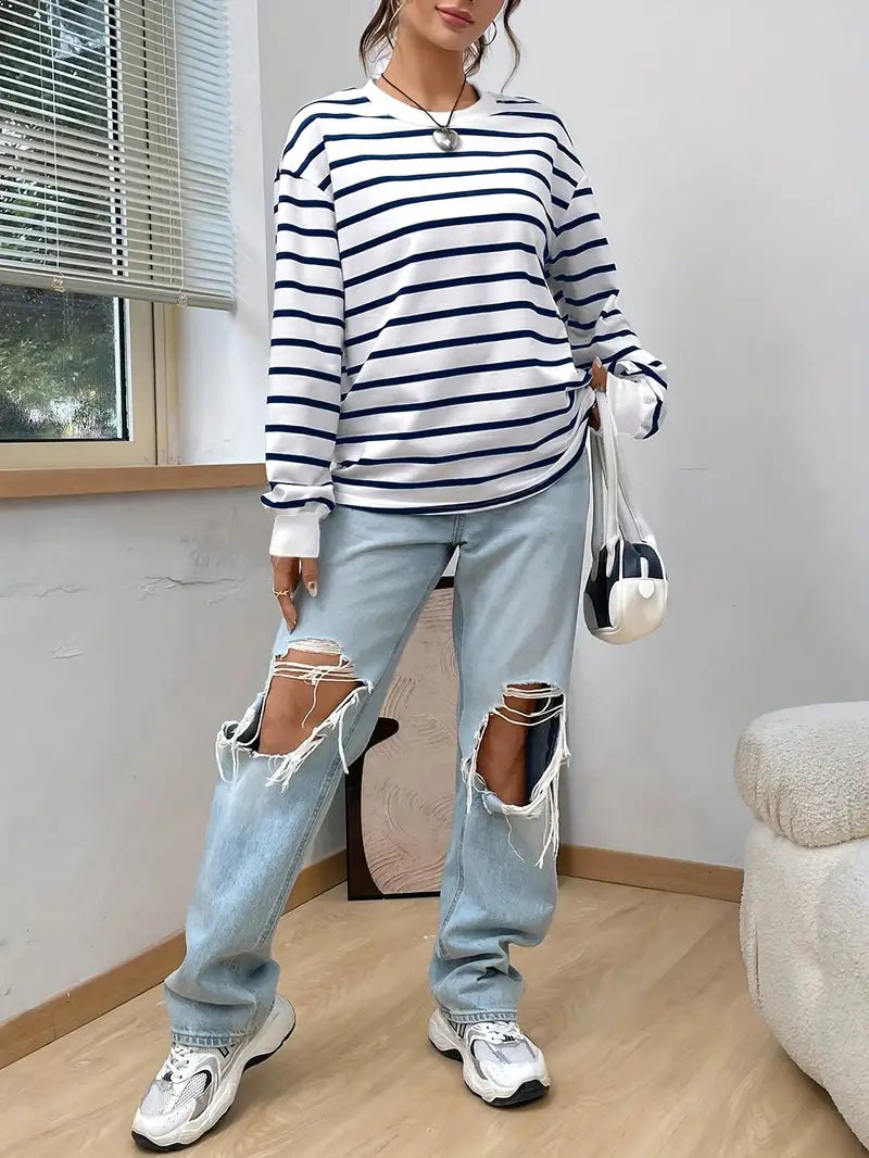 Kaatje Gestreiftes Sweatshirt für Damen – Zeitloses Design, Bequem 4