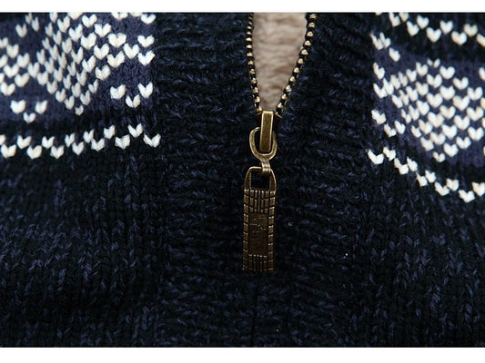 Scandinavisch Gebreid Heren Fleece Vest Met Rits - Xandor Hause Lune