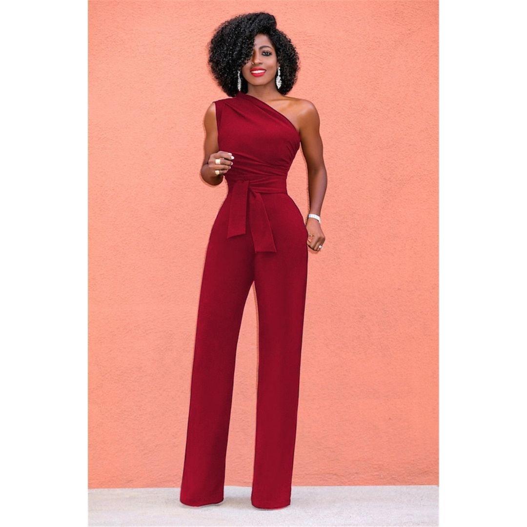 Klaartje Damen Jumpsuit – Elegantes Ein-Schulter-Design, Festlich und Schwarz 0