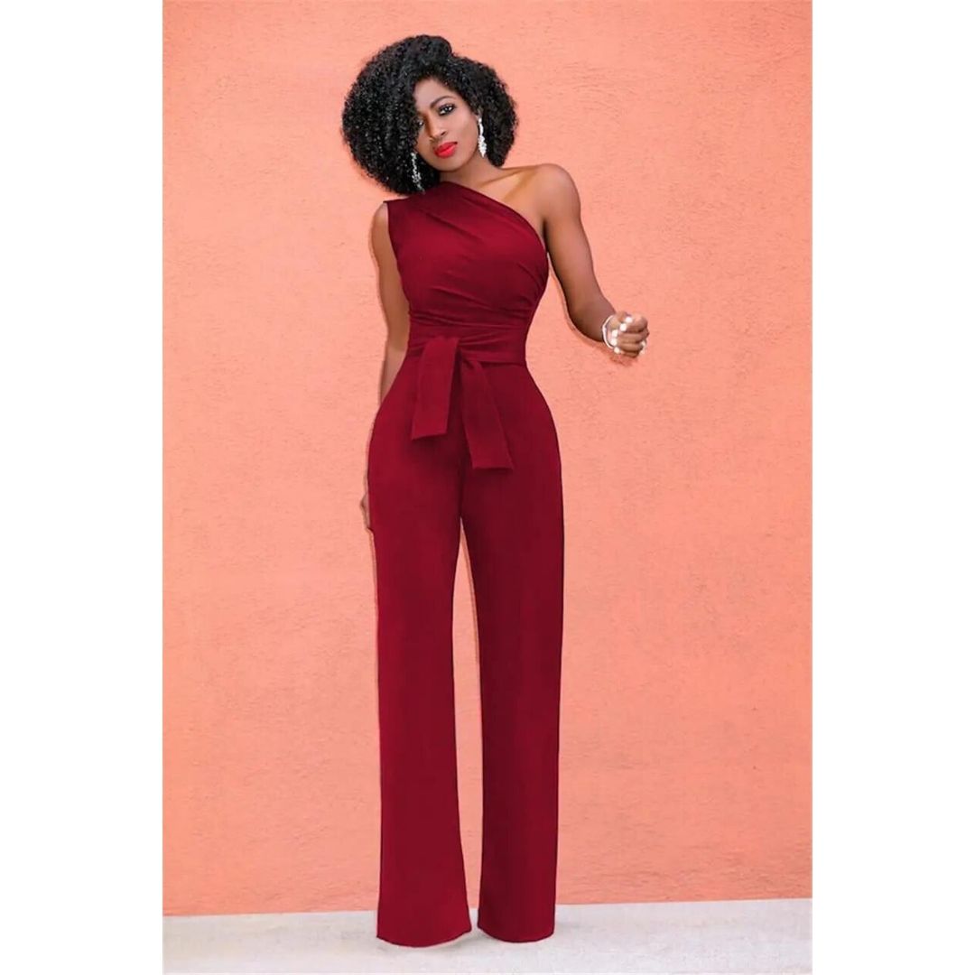 Klaartje Damen Jumpsuit – Elegantes Ein-Schulter-Design, Festlich und Schwarz 1