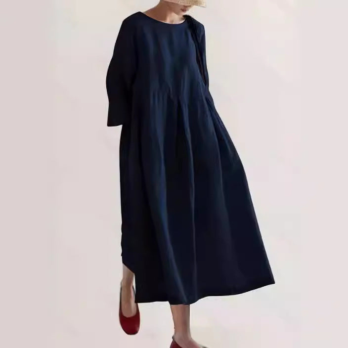 LELI Damen Sommerkleid – 100% Leinen, Elegante Maxi-Form mit Seitentaschen 11