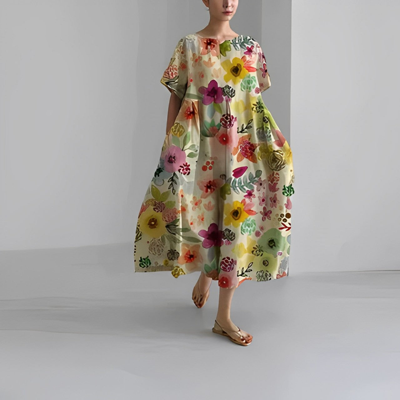 Variant image for Jamie | Elegantes Damen Kleid Mit Blumenmuster Für Sommer Und Abendveranstaltungen-25