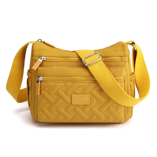 Leichte Schultertasche aus wasserabweisendem Nylon mit mehreren Fächern – Ideal für Alltag und Reisen 0