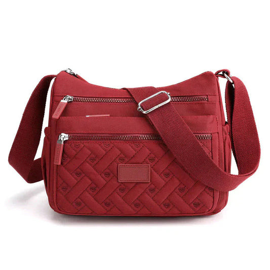Leichte Schultertasche aus wasserabweisendem Nylon mit mehreren Fächern – Ideal für Alltag und Reisen 1