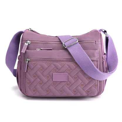 Leichte Schultertasche aus wasserabweisendem Nylon mit mehreren Fächern – Ideal für Alltag und Reisen 2
