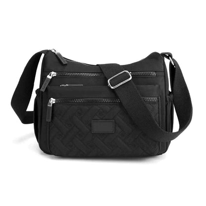 Leichte Schultertasche aus wasserabweisendem Nylon mit mehreren Fächern – Ideal für Alltag und Reisen 5