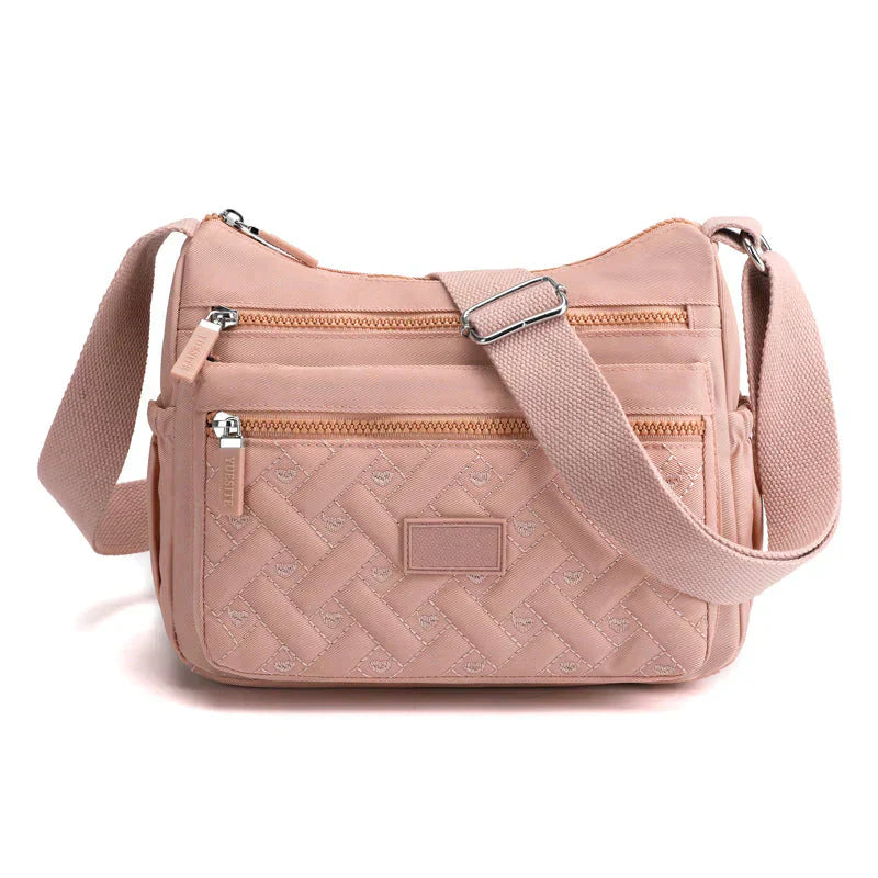 Leichte Schultertasche aus wasserabweisendem Nylon mit mehreren Fächern – Ideal für Alltag und Reisen 6