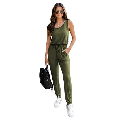 Leichter Jumpsuit mit Elastischer Taille und Praktischen Taschen – Ideal für Casual Outfits 2