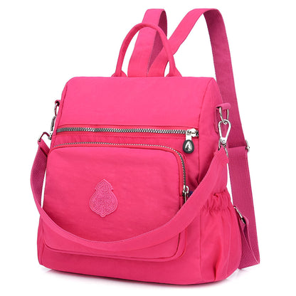 Leichter Rucksack aus Wasserabweisendem Nylon für Damen und Herren – Ideal als Schulrucksack und für Reisen, Kompakt mit Verstellbaren Gurten 16