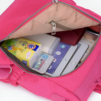 Leichter Rucksack aus Wasserabweisendem Nylon für Damen und Herren – Ideal als Schulrucksack und für Reisen, Kompakt mit Verstellbaren Gurten 2